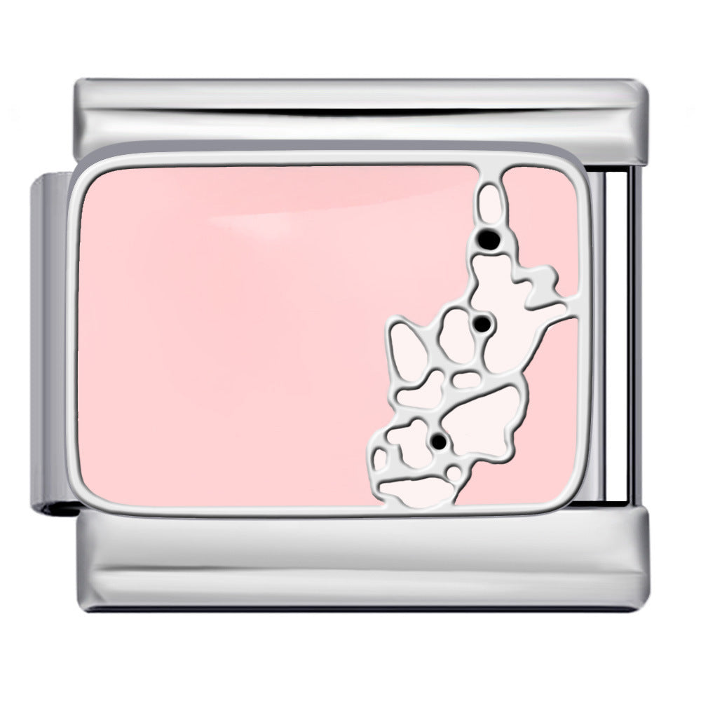 Cross Border Hot Selling Italian Module Bracelet Titanium Steel Drip Oil Welding Pattern DIY Watch Strap Chain Bracelet Wholesale