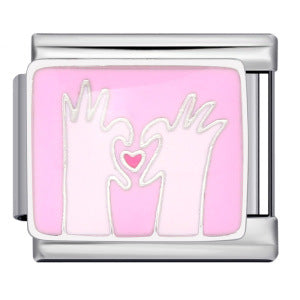 Pink Italian Modular Bracelet Titanium Steel Welding Gold Plated DIY Cartoon Free Connect Bracelet