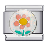 New Flower Series Titanium Steel Bracelet Welding Pattern Drip Oil DIY Italian Module Bracelet Strap Chain Wholesale