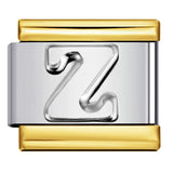 Fashion Gold Cover Silver Concave English Letter Bracelet Titanium Steel Non Dripping Oil DIY Italian Module Bracelet Wholesale