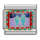 Mexican Elements Italian Module Bracelet Titanium Steel Welding Drip Oil Pattern DIY Bracelet Accessories Wholesale