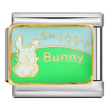 Green Titanium Steel Welded Gold-plated Drip Oil Bracelet Cartoon DIY Italian Module Bracelet Accessories Wholesale