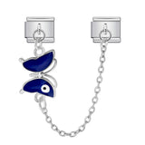 New Gold and Silver Devil's Eye Hook Chain Bracelet Stainless Steel DIY Elastic Italian Module Bracelet