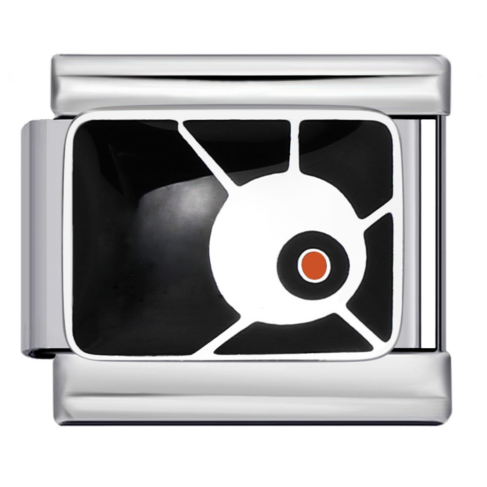 Personalized Pattern Italian Module Bracelet Stainless Steel Welding Drip Oil Cartoon DIY Elastic Splicing Bracelet