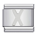 New Titanium Steel Silver Concave Surface 26 English Letters Italian Module Bracelet DIY Strap Chain Accessories Wholesale