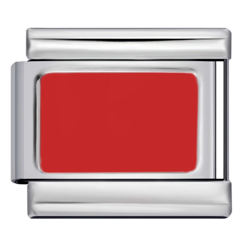 New Titanium Steel Pentagram Eye Italian Module Bracelet Stamped Pattern Drip Oil DIY Elastic Strap Chain