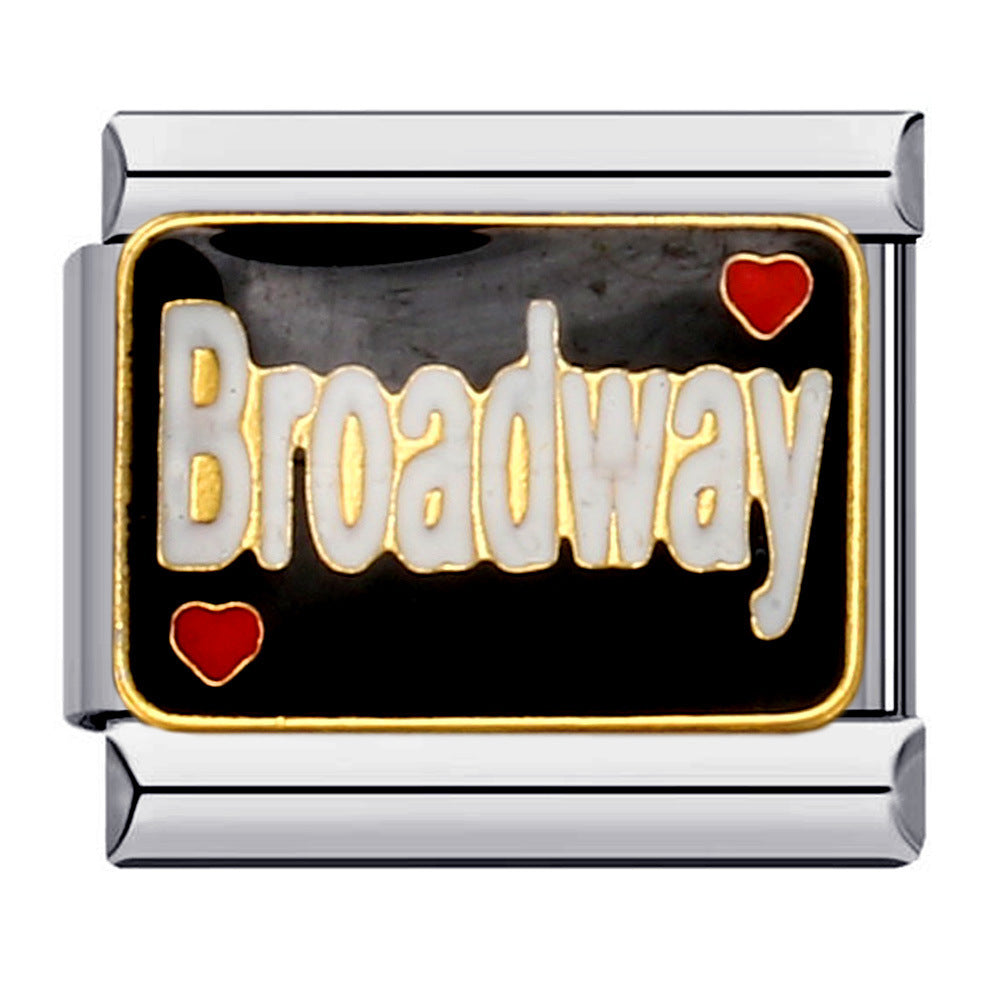 American Cultural Elements Italian Modular Bracelet Titanium Steel Welded Drip Oil Bracelet