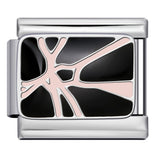 Pink Pattern Italian Module Bracelet Titanium Steel Welding Drip Oil Pattern DIY Bracelet Gift for Girls