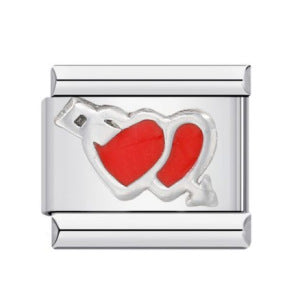 Stainless Steel Italian Module Bracelet with Gold Plated Stamping Pattern, Drip Oil DIY Elastic Personalized Strap Chain