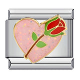 New Love Element Italian Module Bracelet Titanium Steel Gold Plated Drip Oil DIY Welding Pattern Bracelet Accessories