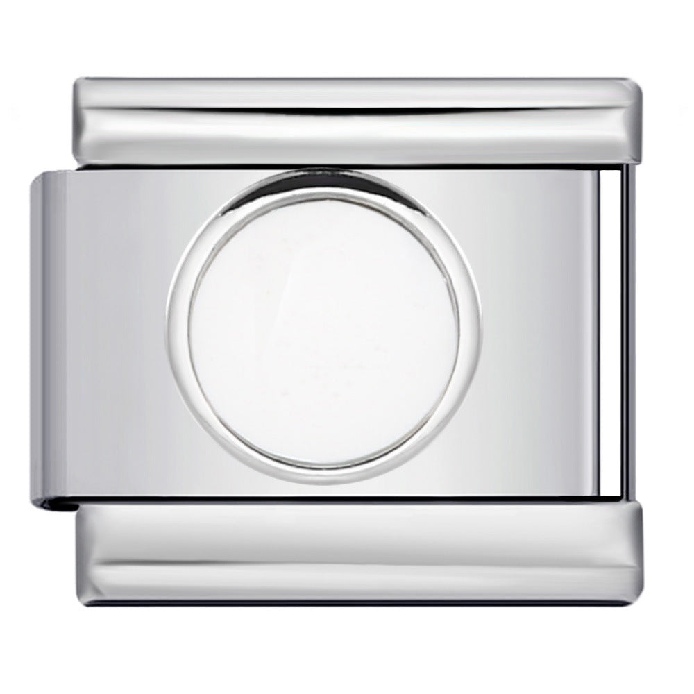 New Titanium Steel Pentagram Eye Italian Module Bracelet Stamped Pattern Drip Oil DIY Elastic Strap Chain