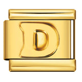 Golden Concave Letter Series Italian Module Bracelet Titanium Steel Stamping DIY Elastic Splicing Bracelet Accessories