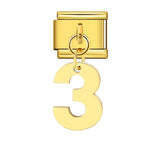 Single Digital Italian Module Bracelet Stainless Steel Hook Pendant DIY Elastic Bracelet Accessory