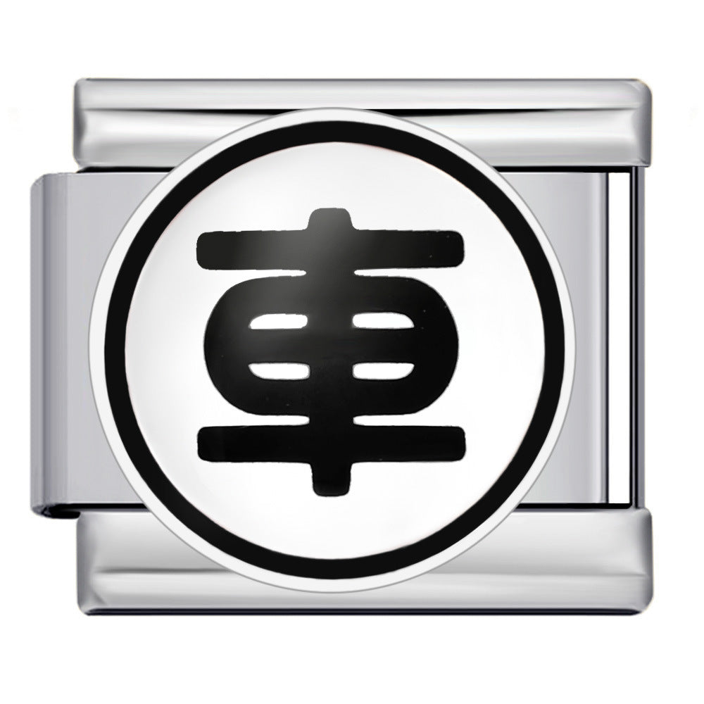 Chess and Card Italian Module Bracelet DIY Titanium Steel Welding Gold Drip Oil Elastic Splicing Bracelet Accessories