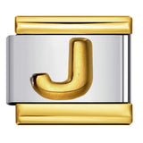 Gold Package Silver Convex Letter Italian Module Bracelet Stainless Steel DIY Elastic Splicing Strap Chain Wholesale