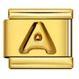 Golden Convex Letter Series Italian Module Bracelet Titanium Steel Stamping DIY Elastic Splicing Bracelet Accessories