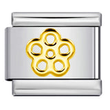 New Petal Stamping Series DIY Italian Module Bracelet Titanium Steel Gold Plated Drip Oil Splicing Strap Chain