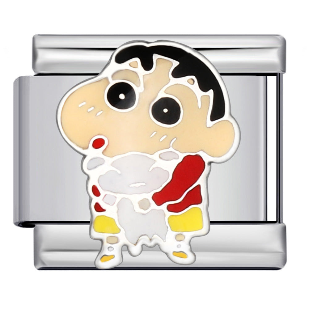 New Cartoon Character Italian Modular Bracelet Stainless Steel Welded DIY Stretch Link Bracelet