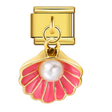 New Pearl Gemstone Hook Pendant Italian Module Bracelet DIY Elastic Splicing Stainless Steel Bracelet