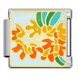 Flower Series Italian Module Bracelet Stainless Steel Welding Gold Plating Drip Oil DIY Elastic Bracelet Accessories Wholesale