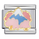 Architectural Logo Italian Module Bracelet DIY Welding Drip Oil Bracelet Elastic Splicing Stainless Steel Strap Chain