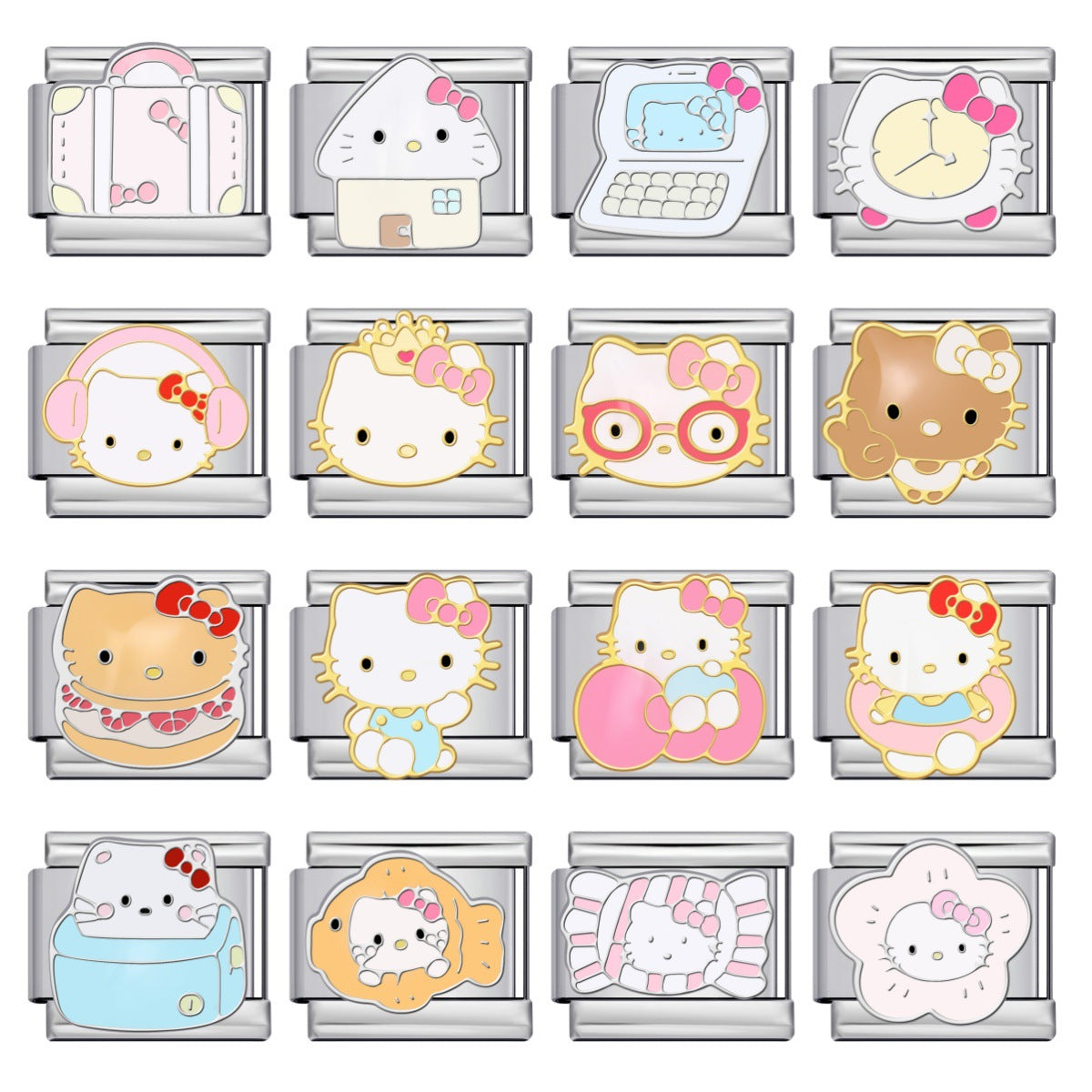 New Cute Cartoon Pattern Italian Module Bracelet Titanium Steel Gold Plated Welding DIY Strap Chain Bracelet