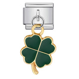 Clover Pendant Italian Module Bracelet Titanium Steel Hook DIY Drip Oil Elastic Free Splicing Strap Chain