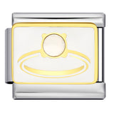 Italian Module Bracelet Gold and Silver with Diamond Pattern DIY Titanium Steel Welding Elastic Personalized Splicing Bracelet Wholesale