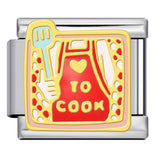 Gourmet Series Italian Module Bracelet Titanium Steel Welding Drip Oil Cartoon Pattern DIY Elastic Splicing Bracelet