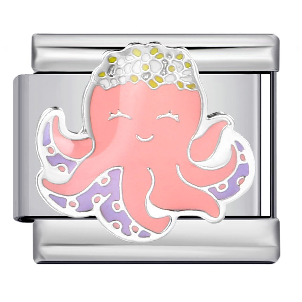 New Haima Dolphin Italian Module Bracelet Stainless Steel Welding DIY Elastic Strap Chain Wholesale