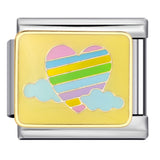 Colorful English Italian Module Bracelet Stainless Steel Welding Drip Oil DIY Jewelry Primary School Children's Gift