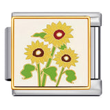 Square Flower Italian Module Bracelet Titanium Steel Welding Drip Oil Pattern DIY Strap Chain Accessories Wholesale