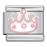 Romantic Pink Italian Modular Bracelet Titanium Steel Welding DIY Charm Bracelet Fairy Gift for Girls