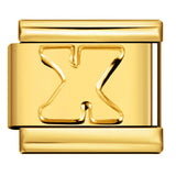 Golden Concave Letter Series Italian Module Bracelet Titanium Steel Stamping DIY Elastic Splicing Bracelet Accessories