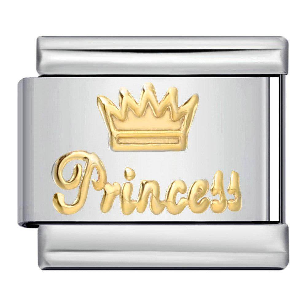 Titanium Steel Gold Silver Stamping Pattern DIY Italian Module Bracelet Italian Charm Bracelet