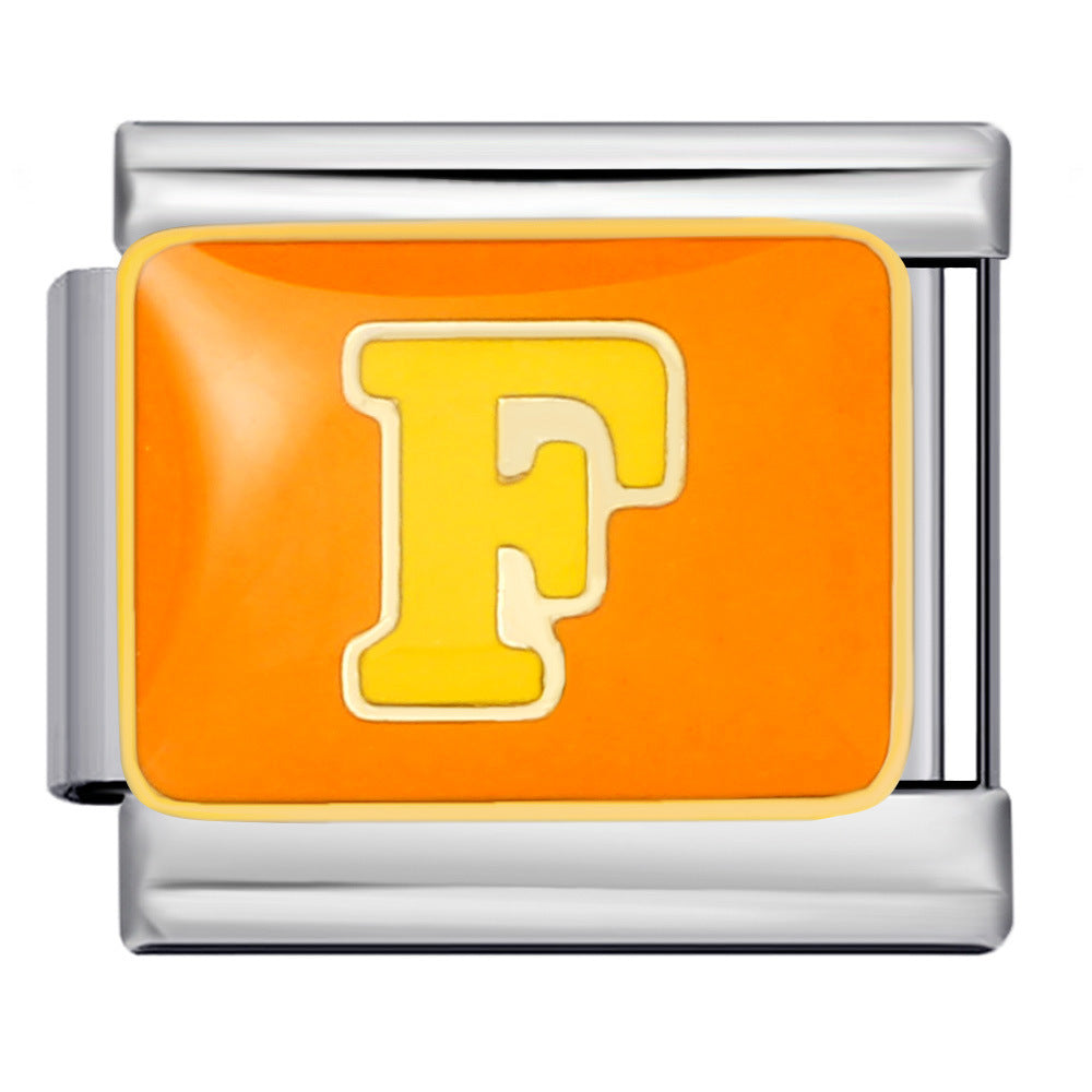 New Color Drip Oil Letter Italian Module Bracelet Titanium Steel Welding DIY Elastic Splicing Fashion Bracelet