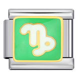 Simplified 12 Constellation Italian Module Bracelet Titanium Steel Gold Plated Welding Drip Oil DIY Elastic Splicing Bracelet