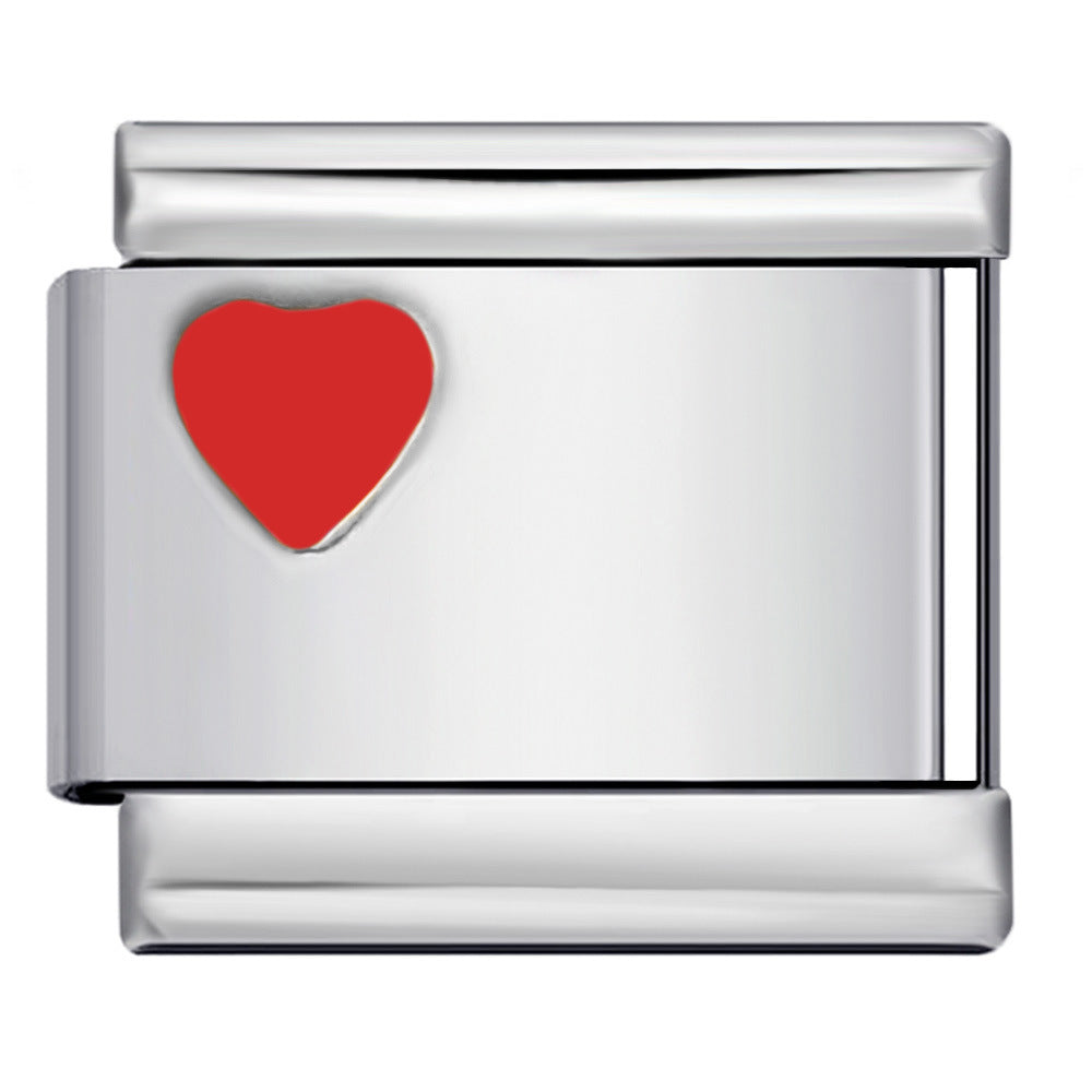 Gold and Silver Stamping Pattern Italian Module Bracelet Titanium Steel Drip Oil DIY Splicing Bracelet Wholesale