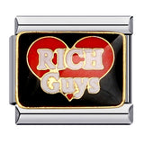 Black Gold Plated Cartoon DIY Italian Modular Bracelet Unique Welded Pattern Stainless Steel Bangle