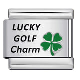 Lucky Clover Laser Carving Italian Module Bracelet Stainless Steel DIY Fashion Bracelet Strap Chain