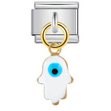 New Palm Eye Pendant Italian Module Bracelet Titanium Steel Hook Drip Oil DIY Free Splicing Strap Chain