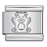 Titanium Steel Convex Silver Stamped DIY Italian Charm Bracelet with Unique Patterns