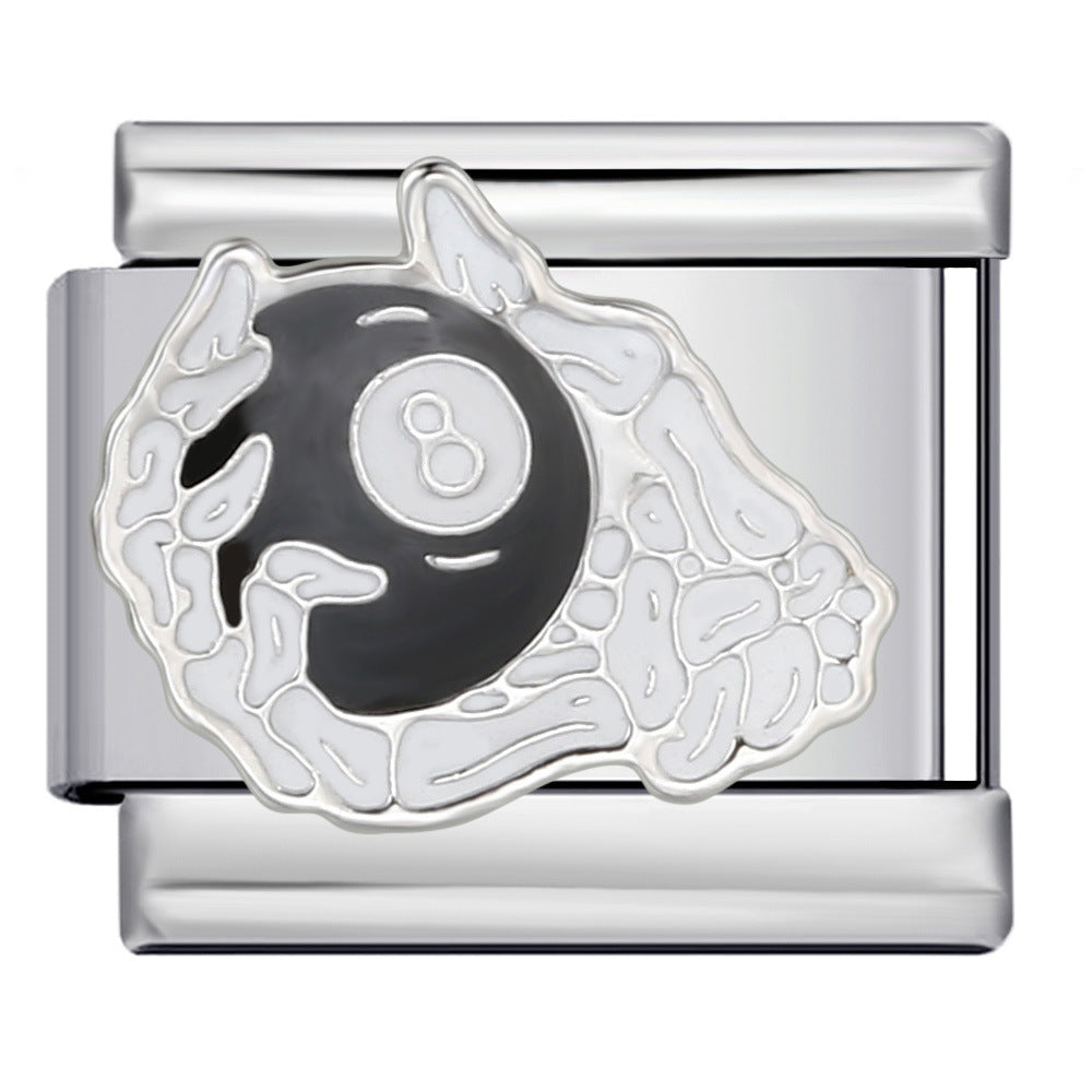 European and American Cross-border Italian Module Bracelet DIY Titanium Steel Welding Pattern Gold-plated Drip Oil Bracelet Accessories Wholesale