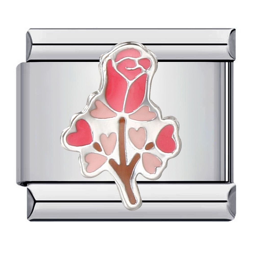 New Flower Series Titanium Steel Bracelet Welding Pattern Drip Oil DIY Italian Module Bracelet Strap Chain Wholesale