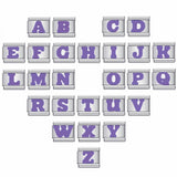 New Titanium Steel Purple English Letter DIY Italian Module Bracelet Alphebat