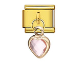 New Gold Bottom Love Pendant Italian Module Bracelet Stainless Steel Welding DIY Elastic Strap Chain Wholesale