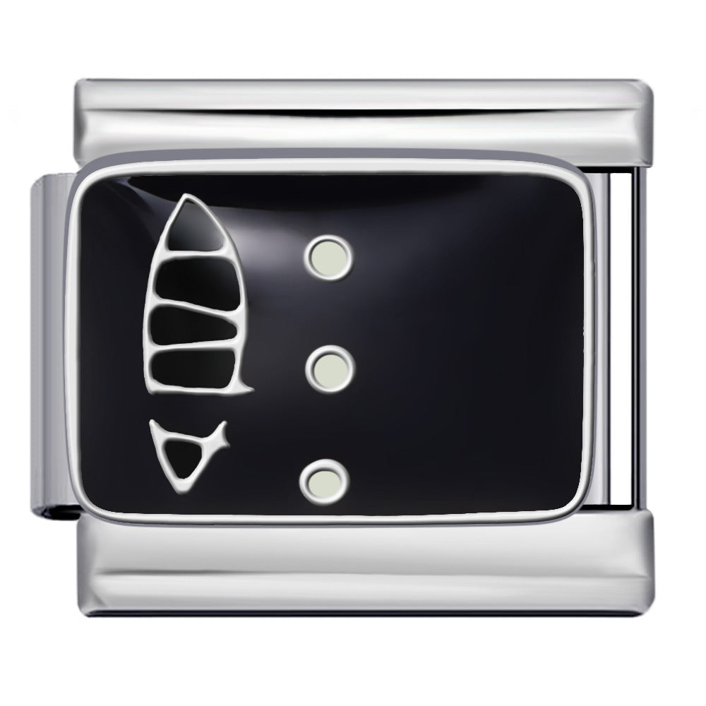 New Nail Art Series Titanium Steel Strap Chain Gold Plated Welding Drip Oil DIY Italian Module Bracelet Accessories Jewelry