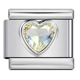 New Love Micro Inlaid Gemstone Italian Module Bracelet Stainless Steel Stamped Crystal Elastic Wristband Accessory