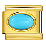 Italian Style Gold Plated Oval Birthstone Bracelet Stainless Steel DIY Customizable Fashion Jewelry Wristband