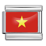 Hot Selling New World Flag Photo Dropper Series Titanium Steel DIY Italian Module Bracelet Accessories Wholesale